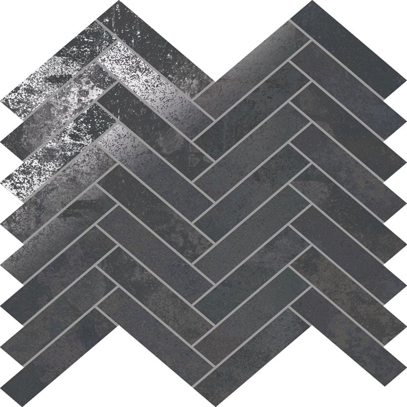 Stellar Steel Herringbone - Mir Mosaic - STL-STE-HER