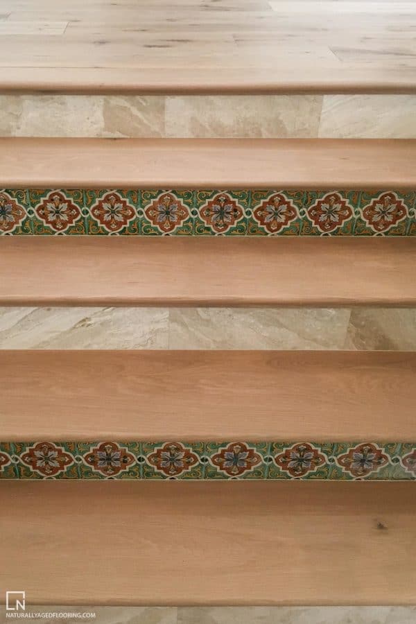 Solid Treads with Spanish Tile