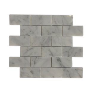 Carrara White Marble 2×4 Mosaic - Icontile - M3024125