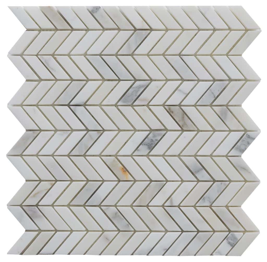 Calacatta Gold Marble Mini Chevron Mosaic - Icontile - M36MINICHEVRON125