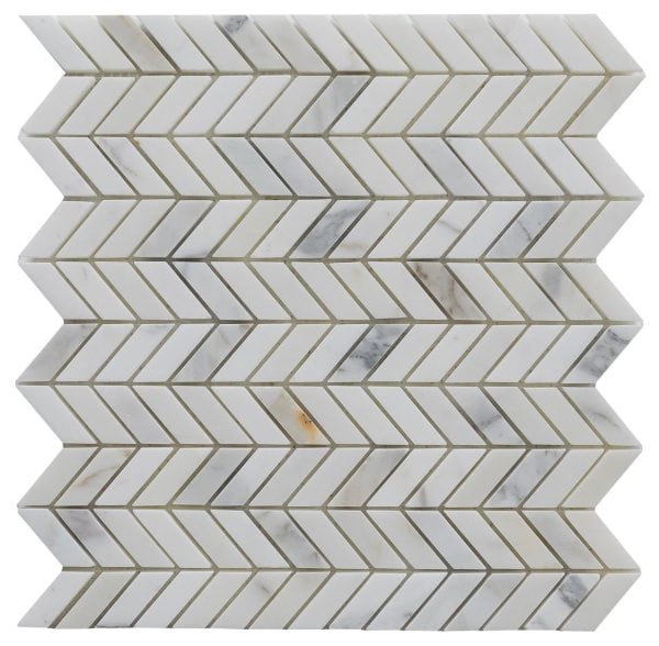 Calacatta Gold Marble Mini Chevron Mosaic - Icontile - M36MINICHEVRON125