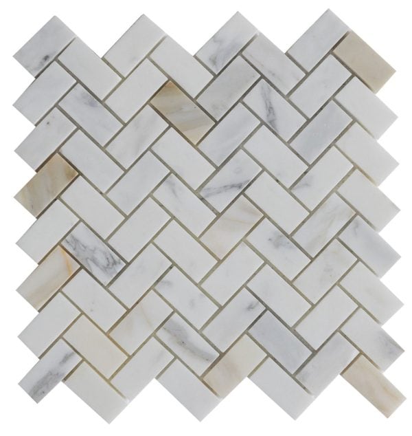 Calacatta Gold Marble 1×2 Herringbone - Icontile - M3612125H