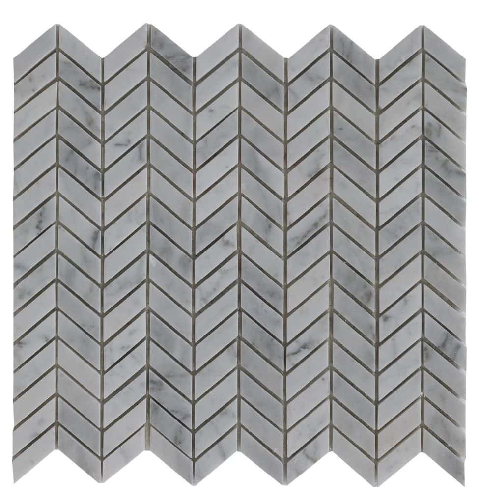 Carrara White Marble Mini Chevron Mosaic - Icontile - M30MINICHEVRON125