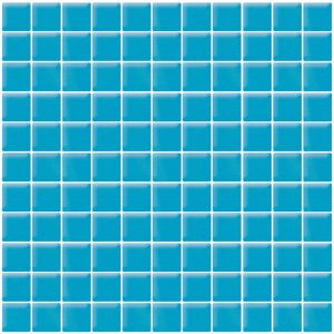 Turquoise Cloud Gloss - Mir Mosaic - A-042 1x1