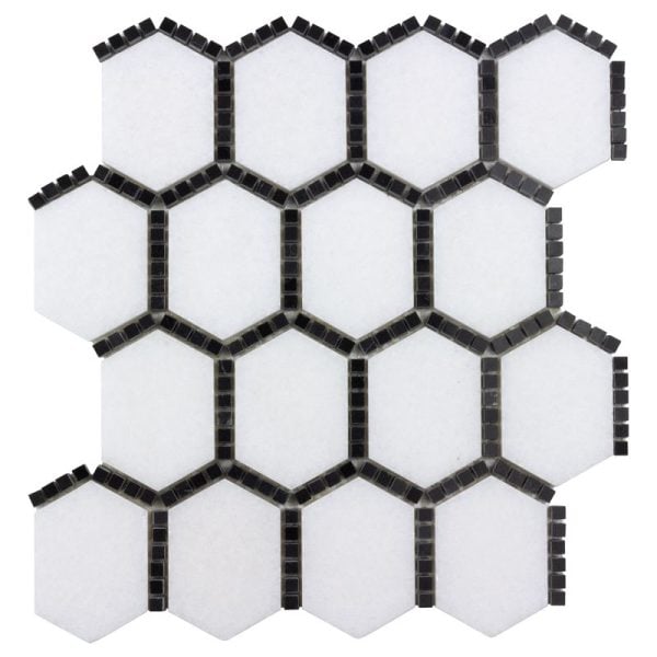 Jeweled Hex Sable Black - Anthology Tile - ANTHFLJS