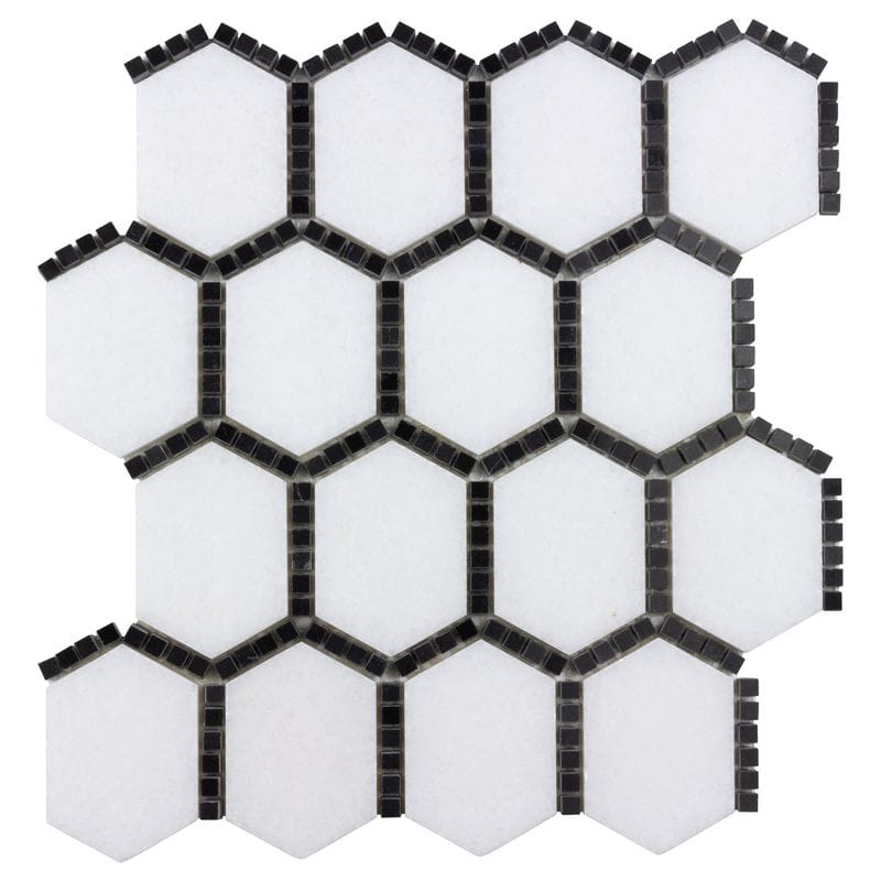 Jeweled Hex Sable Black - Anthology Tile - ANTHFLJS