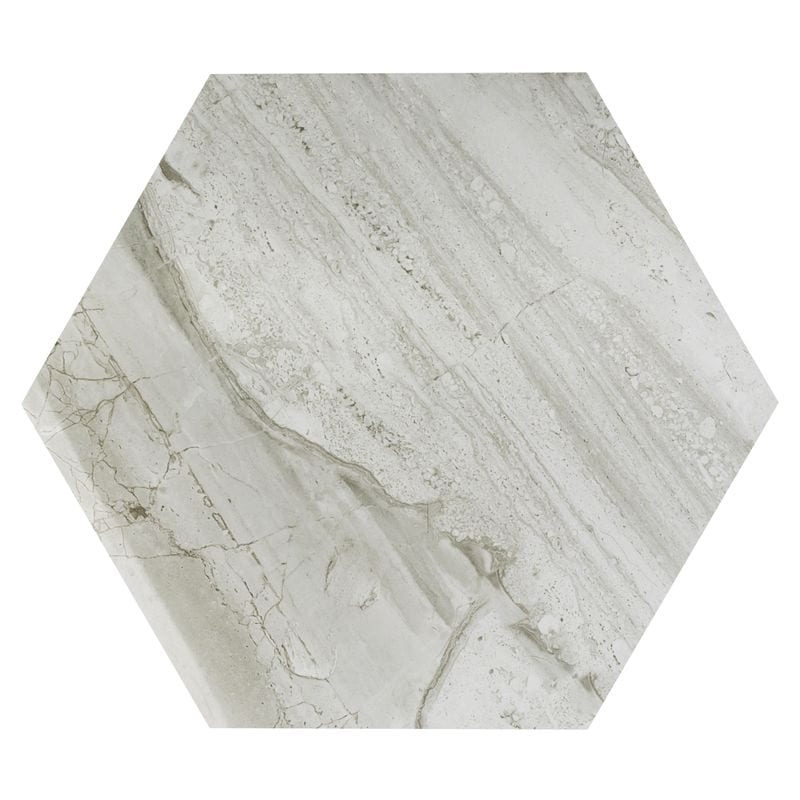 Ashen Silk Hexagon Polished - Anthology Tile - ANTHMRASHP