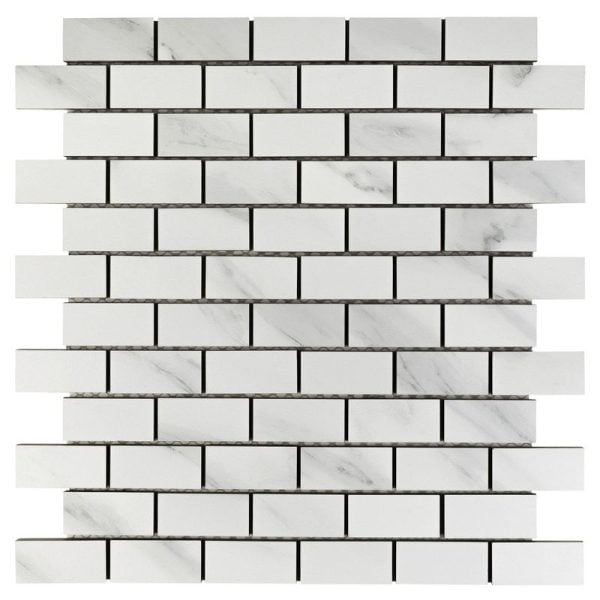 Carrara Essence 1×2 Mosaic Matte - Anthology Tile - ANTHMRCE12