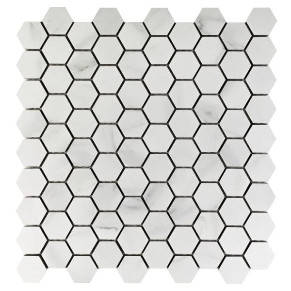 Carrara Essence Hexagon Mosaic Matte - Anthology Tile - ANTHMRCEHMM