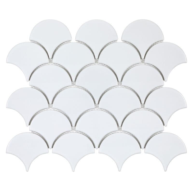 White Glossy 3 Inch Fan Por Mos - Anthology Tile - ANTHPOFW