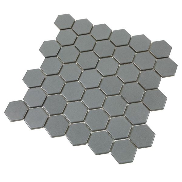 Grey Matte 2 Inch Hex Porc Mos - ANTHPOHEG - Image 2