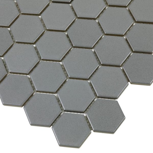 Grey Matte 2 Inch Hex Porc Mos - ANTHPOHEG - Image 3