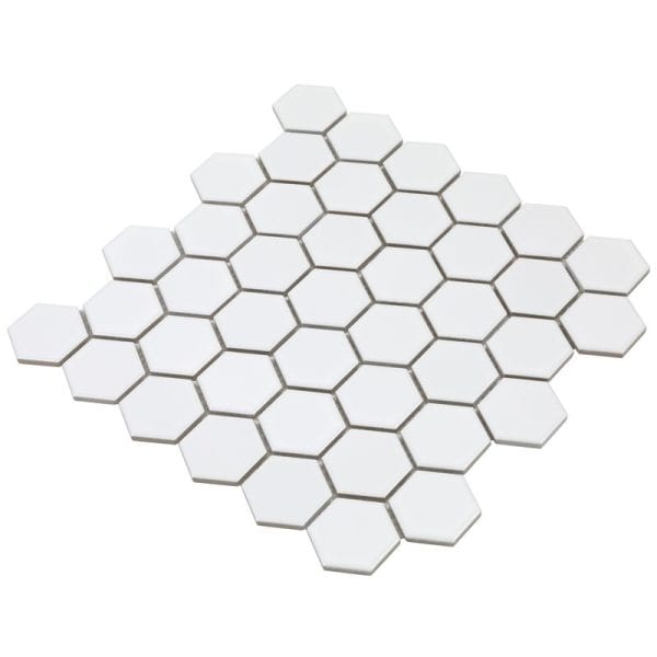 White Matte 2 Inch Hex Porc Mos - ANTHPOHEXW - Image 2