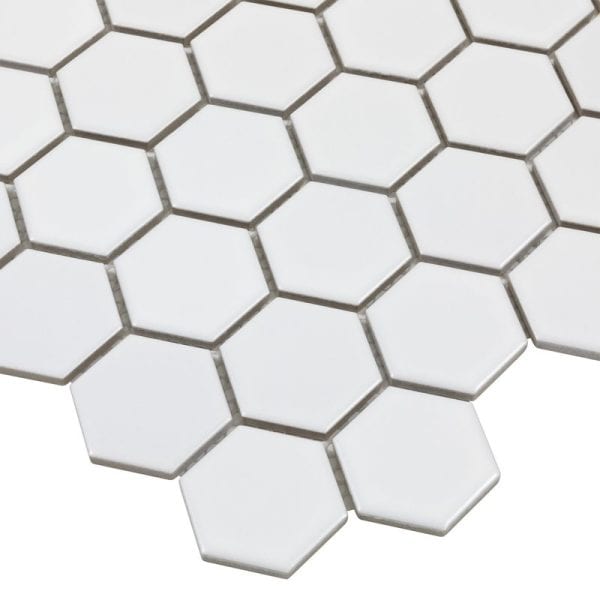 White Matte 2 Inch Hex Porc Mos - ANTHPOHEXW - Image 3