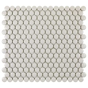 Taupe Matte 3/4 Inch Penny Round Porc Mos - Anthology Tile - ANTHPOPRTM