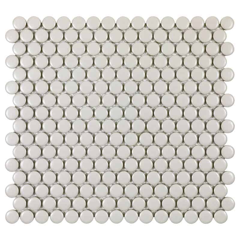 Taupe Matte 3/4 Inch Penny Round Porc Mos - Anthology Tile - ANTHPOPRTM