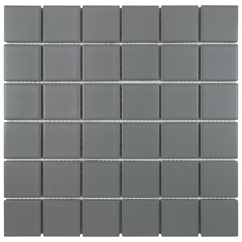 Grey Matte 2×2 Square Porc Mos - Anthology Tile - ANTHPOSG