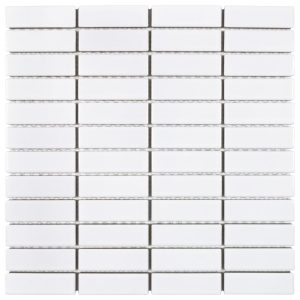 White Glossy 1×3 Straight Stack Porc Mos - Anthology Tile - ANTHPOSSW