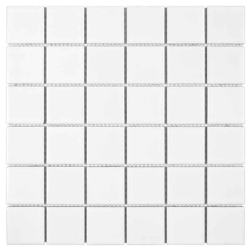 White Matte 2×2 Square Porc Mos - Anthology Tile - ANTHPOSW