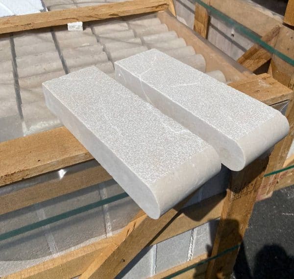 Antalya Cream Marble Leathered Bullnose Single Sided Pool Coping 12X24  - PC51191224 - Image 2