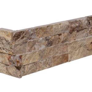 Autumn Leaves Travertine 6X18 Splitface Ledger Panel Corner #LPC25618SF - Icontile - LPC25618SF