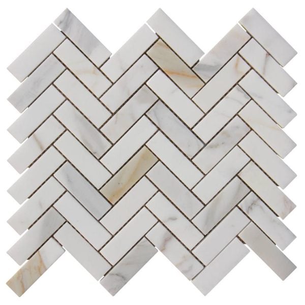 Calacatta Gold Marble 1×3 Herringbone NEW ARRIVAL - Icontile - M3613135H