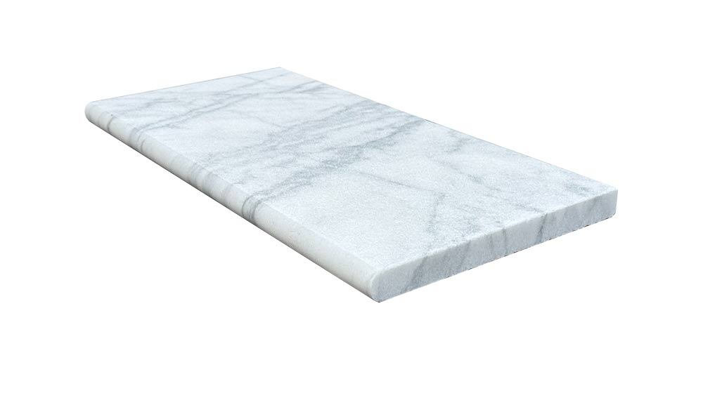 Carrara Equinox Marble Leathered Bullnose Single Sided  Pool Coping - Icontile - PC5291624