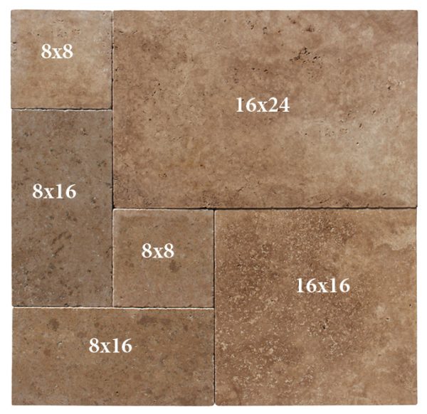 Chocolate Brown (Walnut) French Pattern Tumbled Paver 3cm  - P223099 - Image 2