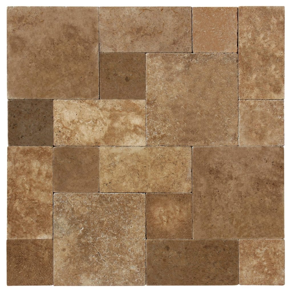 Chocolate Brown (Walnut) Roman Pattern Tumbled Paver 3cm - Icontile - P223199