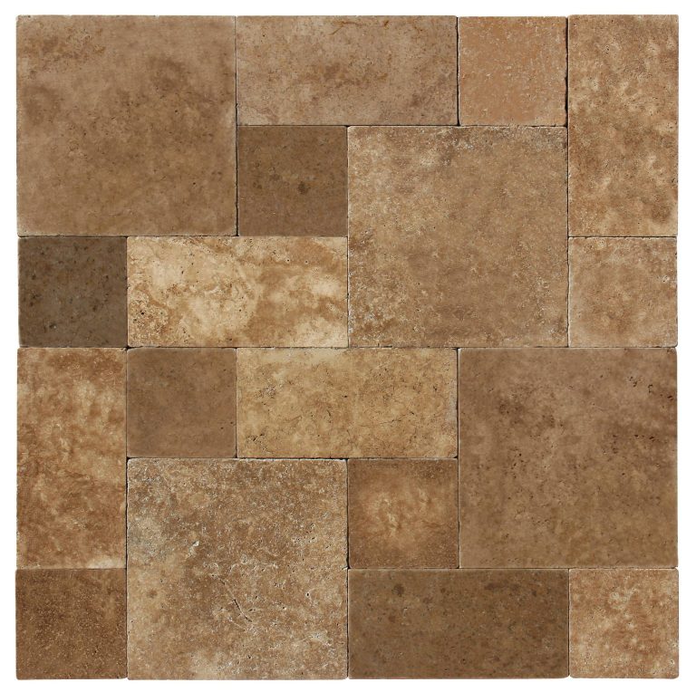 Chocolate Brown (Walnut) Roman Pattern Tumbled Paver 3cm - Icontile - P223199