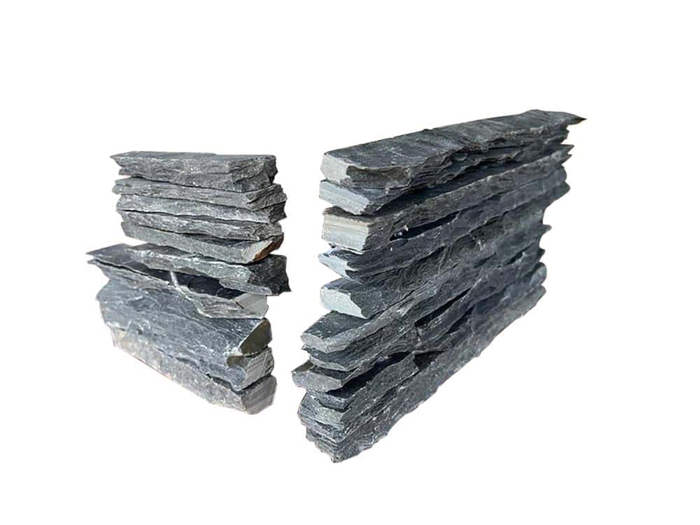 Chromium Black RockFace 6 x 18 Stack Stone Corner #LPC126618RF2 - Icontile - LPC126618RF2