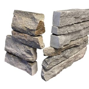 Grey Rockface 8 x 16 Stack Stone Corner #RFC816GREY2 - Icontile - RFC816GREY2