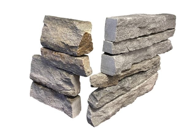 Grey Rockface 8 x 16 Stack Stone Corner #RFC816GREY2 - Icontile - RFC816GREY2