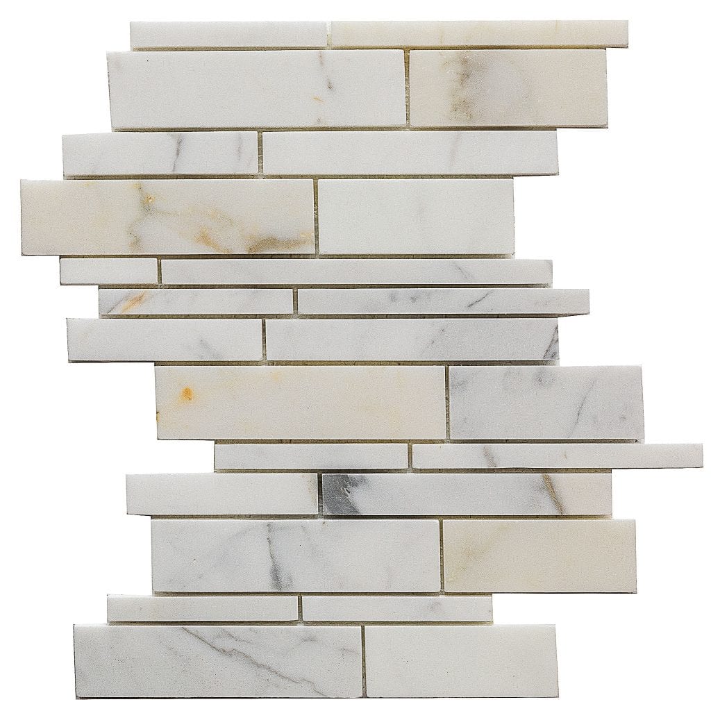 Calacatta Gold Marble Random Strip Mosaic - Icontile - M361612125I