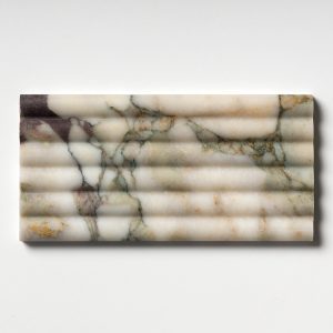 Marble Systems - Calacatta Green Honed Flute Trim Marble Tile 6x12 - ML00979