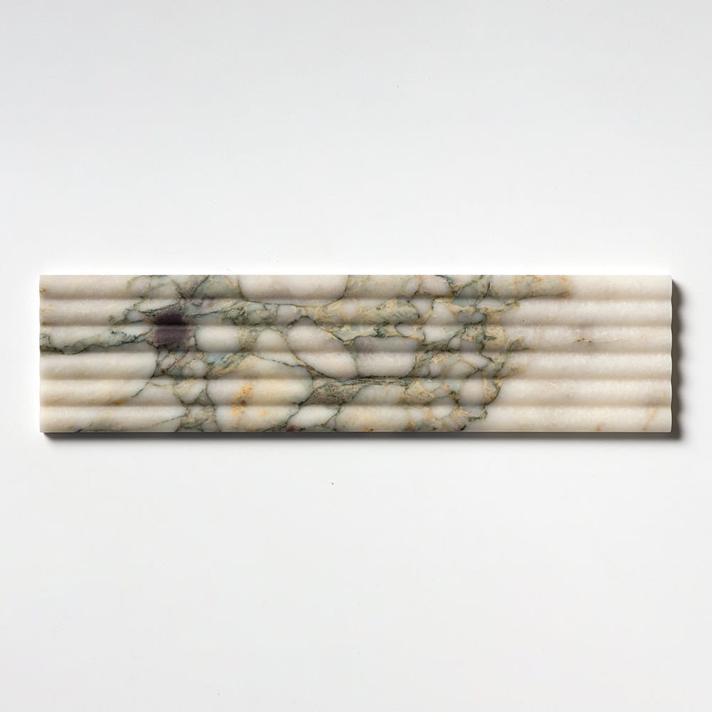 Marble Systems - Calacatta Green Honed Flute Trim Marble Tile 6x24 - ML00980