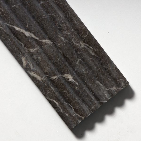 Iris Black Honed Flute Trim Marble Tile 6x24 - ML00982 - Image 4