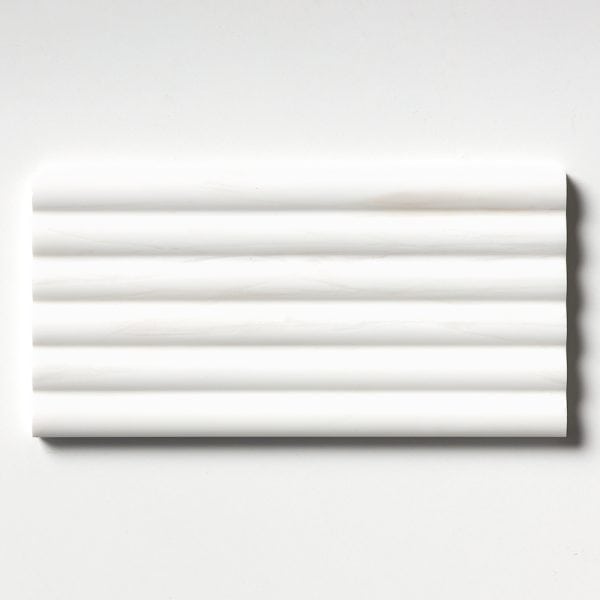 Marble Systems - Bianco Dolomiti Classic Honed Flute Trim Marble Tile 6x12 - ML00983