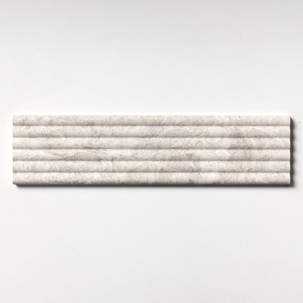 Marble Systems - Silver Shadow Honed Flute Trim Marble Tile 6x24 - ML00990