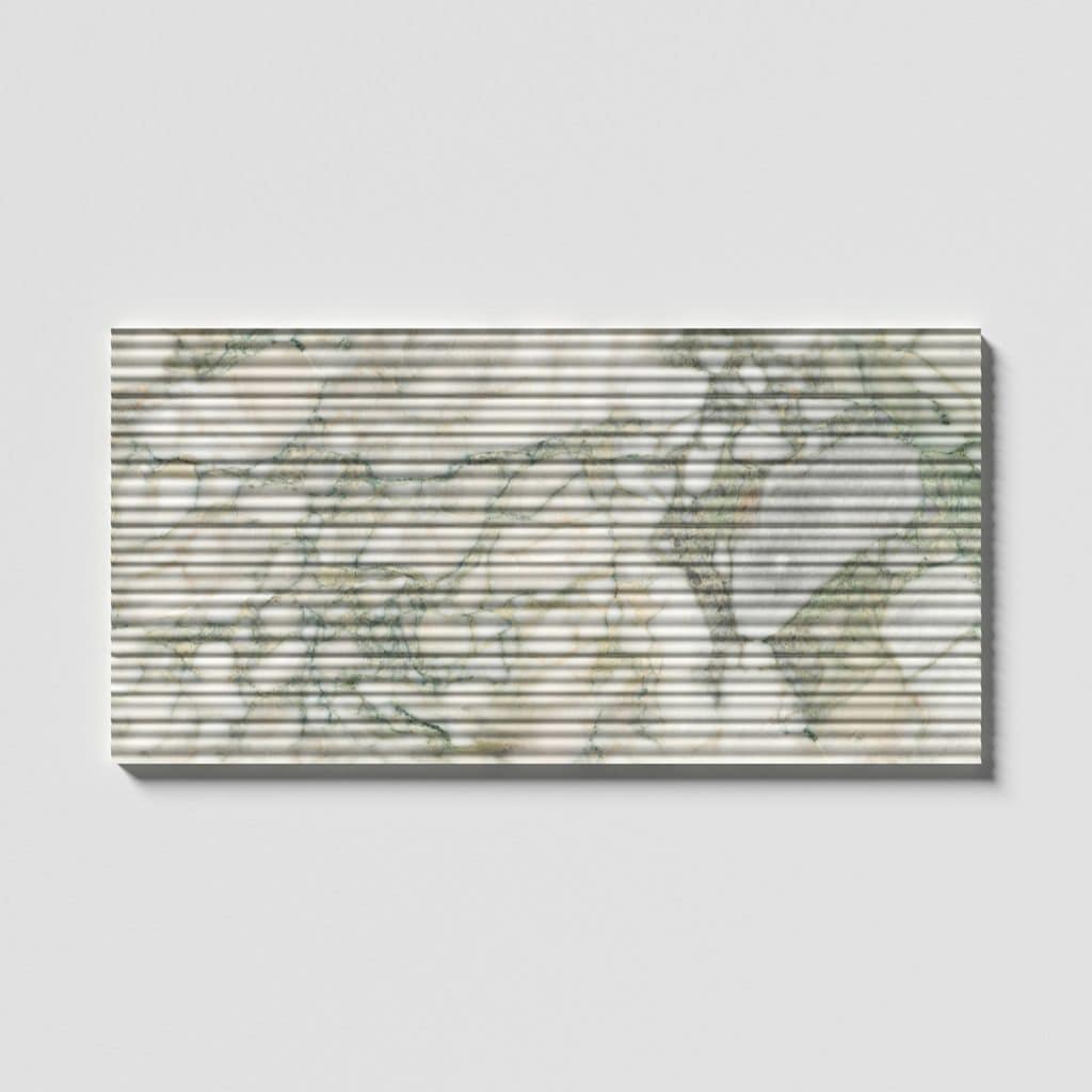 Marble Systems - Calacatta Green Honed Thin Fluted Marble Tile 18x36 - ML01045