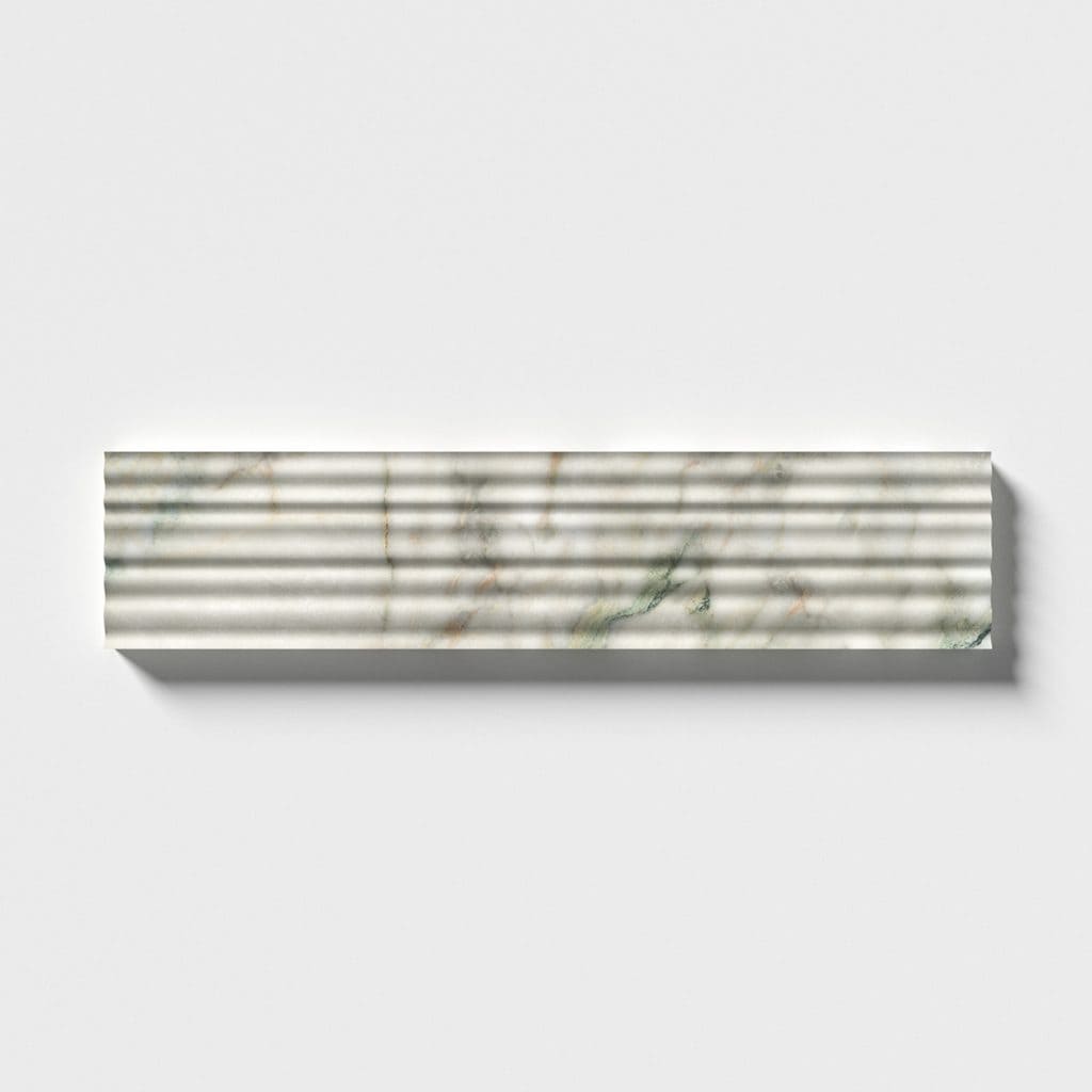 Marble Systems - Calacatta Green Honed Thin Fluted Marble Tile 4x18 - ML01048