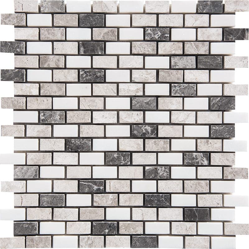 Marble Systems - Granada Blend Polished 5/8x1 1/4 Marble Mosaic 12x12 - MS01417