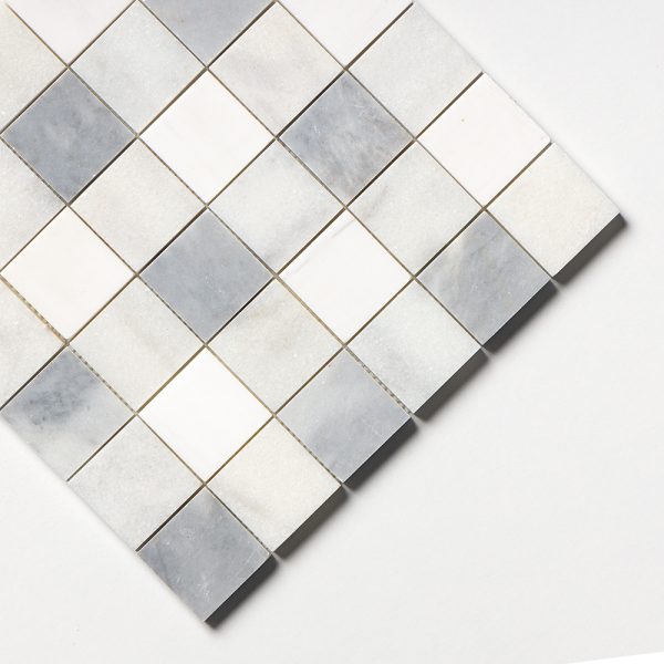 Allure Light, Snow White, Glacier Honed 2x2 Marble Mosaic 12x12 - MS01714 - Image 4