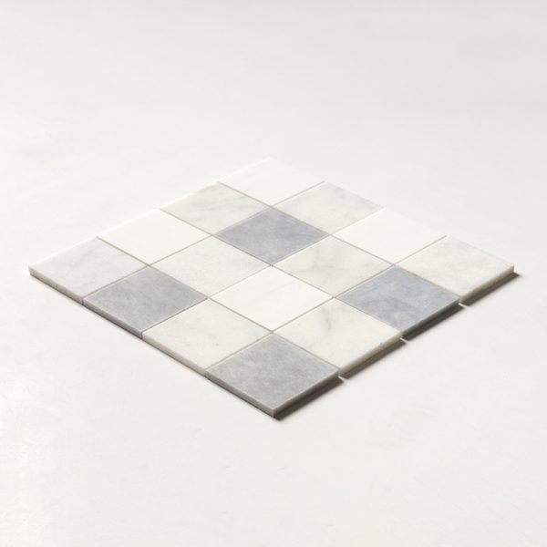 Glacier Honed 4x4 Marble Mosaic 16x16 - MS01718