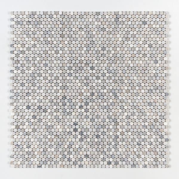 Skyline Multi Finish Penny Round Marble Mosaic 11 1/4x11 3/4 - MS02172 - Image 2