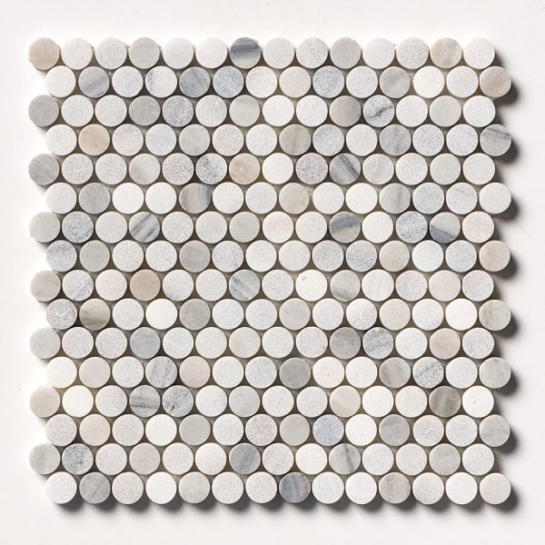 Marble Systems - Skyline Multi Finish Penny Round Marble Mosaic 11 1/4x11 3/4 - MS02172