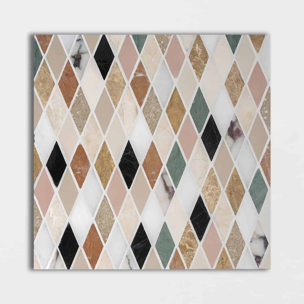 Marble Systems - Blend Honed Hazem Marble Mosaic 12x12 - MS02196