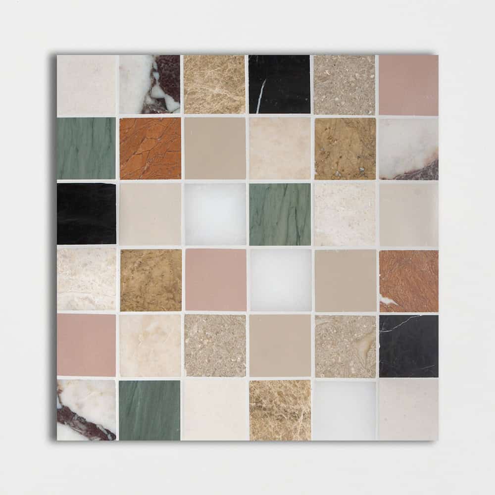 Marble Systems - Blend Honed San Tropez Marble Mosaic 12x12 - MS02197