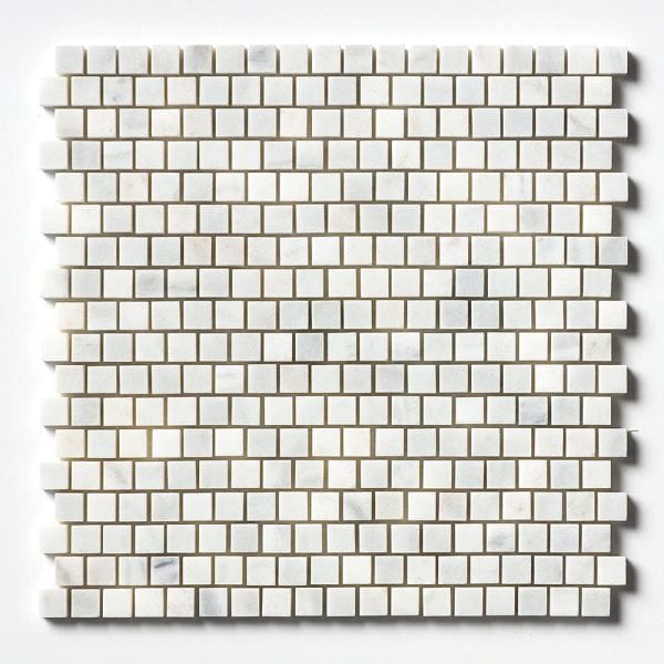 Marble Systems - Carrara Blend Honed Staggered Joint Marble Mosaic 12x12 - MS02245