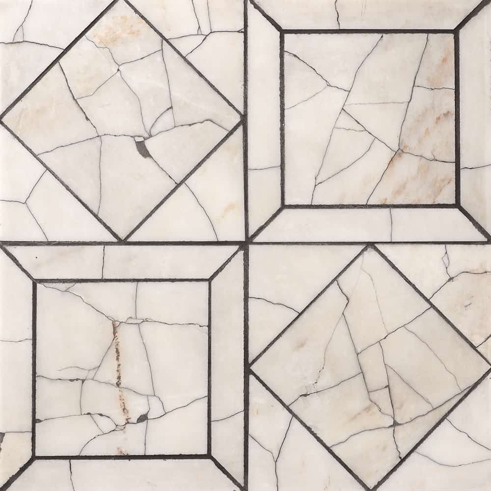 Marble Systems - Calacatta Amber Honed Palazzo Marble Mosaic 12x12 - MS60017